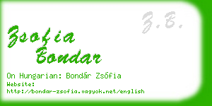 zsofia bondar business card
