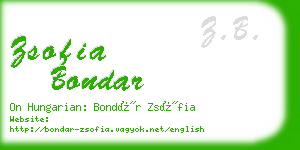 zsofia bondar business card